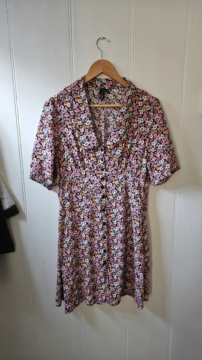 Nobody's Child Multicolour Floral Collared Button Up Summer Dress Size 12