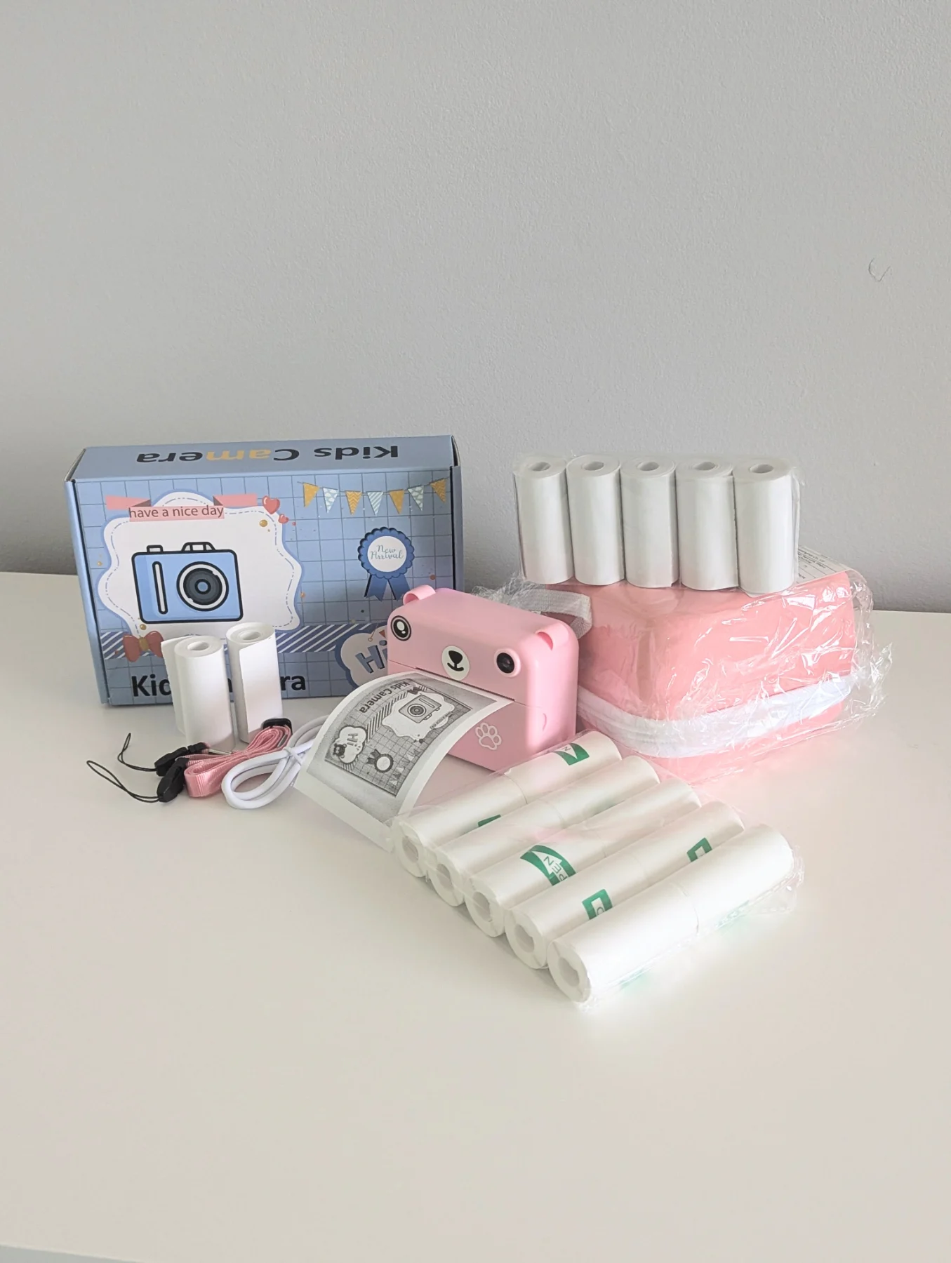 Pink Teddy Instant Print Digital Camera Bundle for Kids. Extra Paper and Camera Case. Bargain!