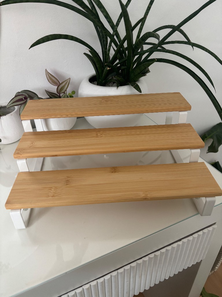 White spice shelf stand 3-tier storage organiser