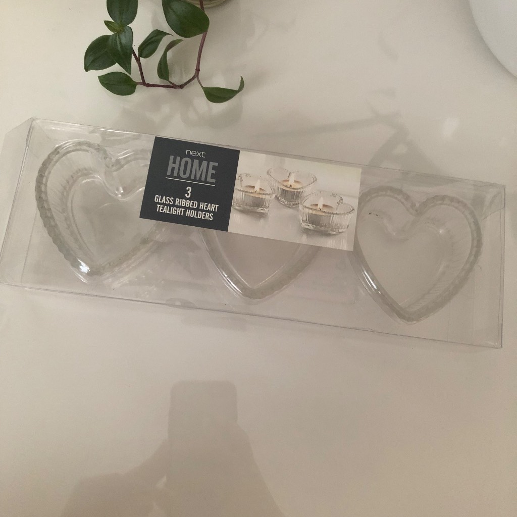 Trio of heart candle holders