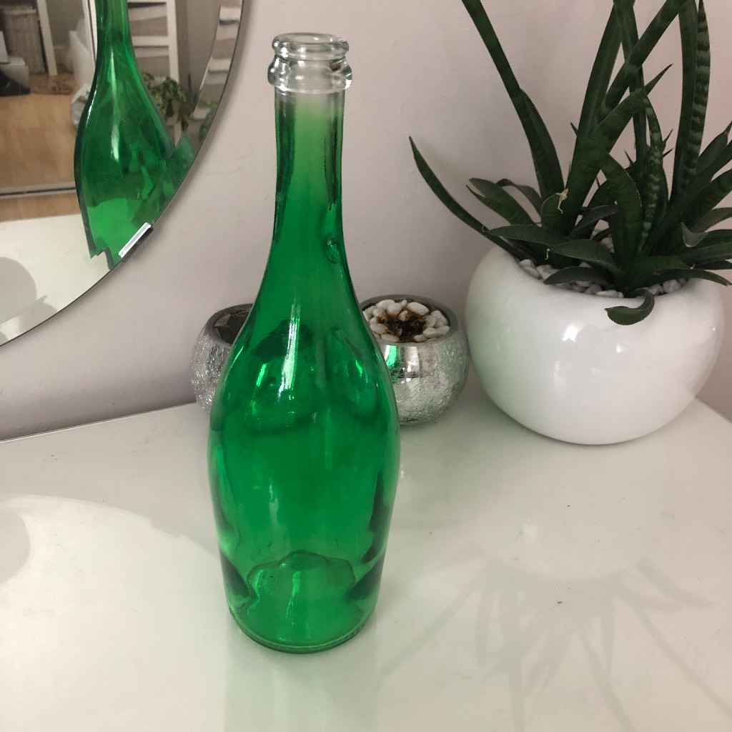 Green bottle vase