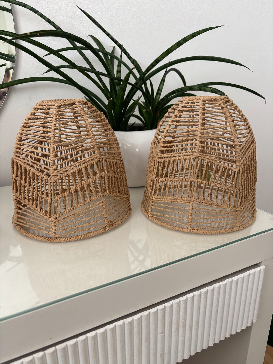 2x woven lamp shades light pendants bell shape light pendants
