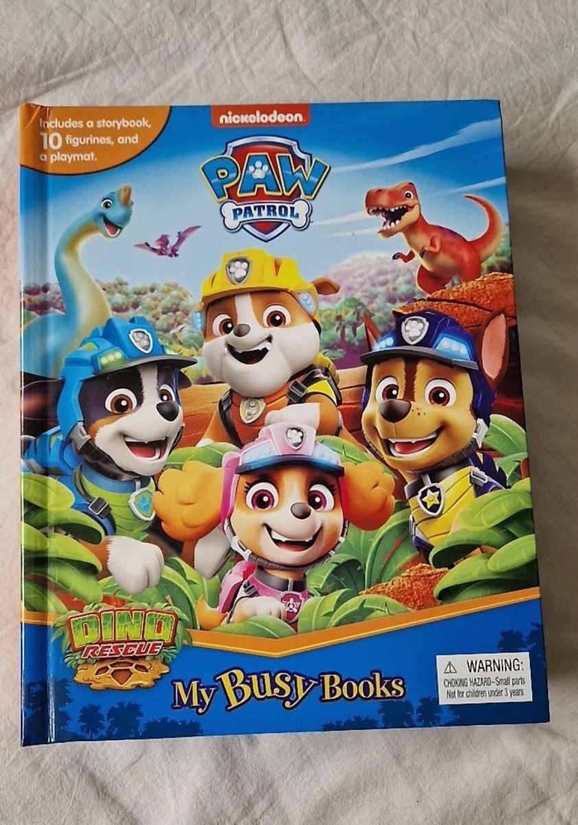Paw Patrol My Busy Book Dino Rescue Kids Gift Childrens Play Set Figures Mat