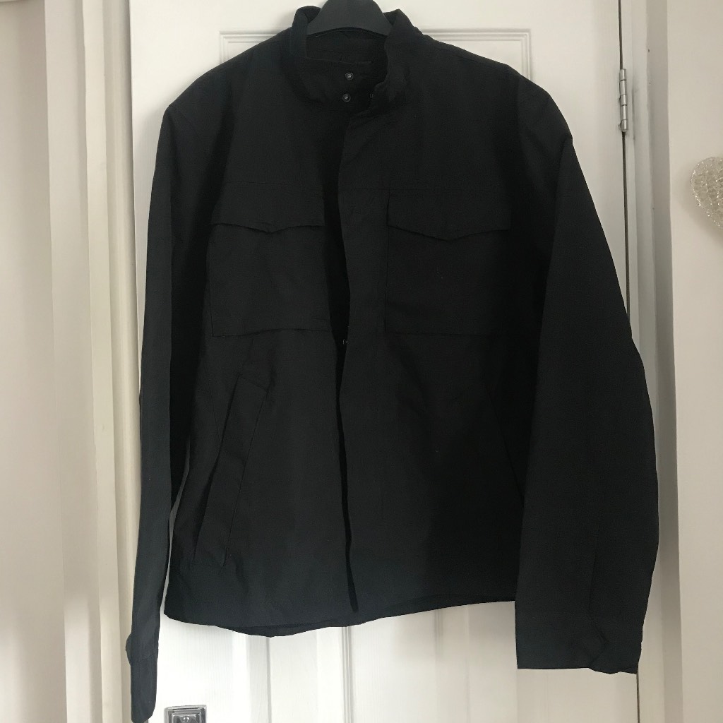 mens black jacket Long Sleeve Coat shacket Brave Soul Pockets Regular Fit XL L