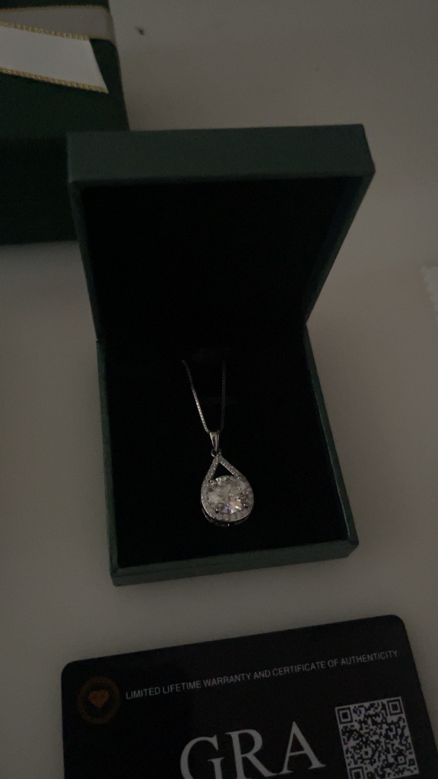 Moissanite pendant with a solid 925 silver necklace