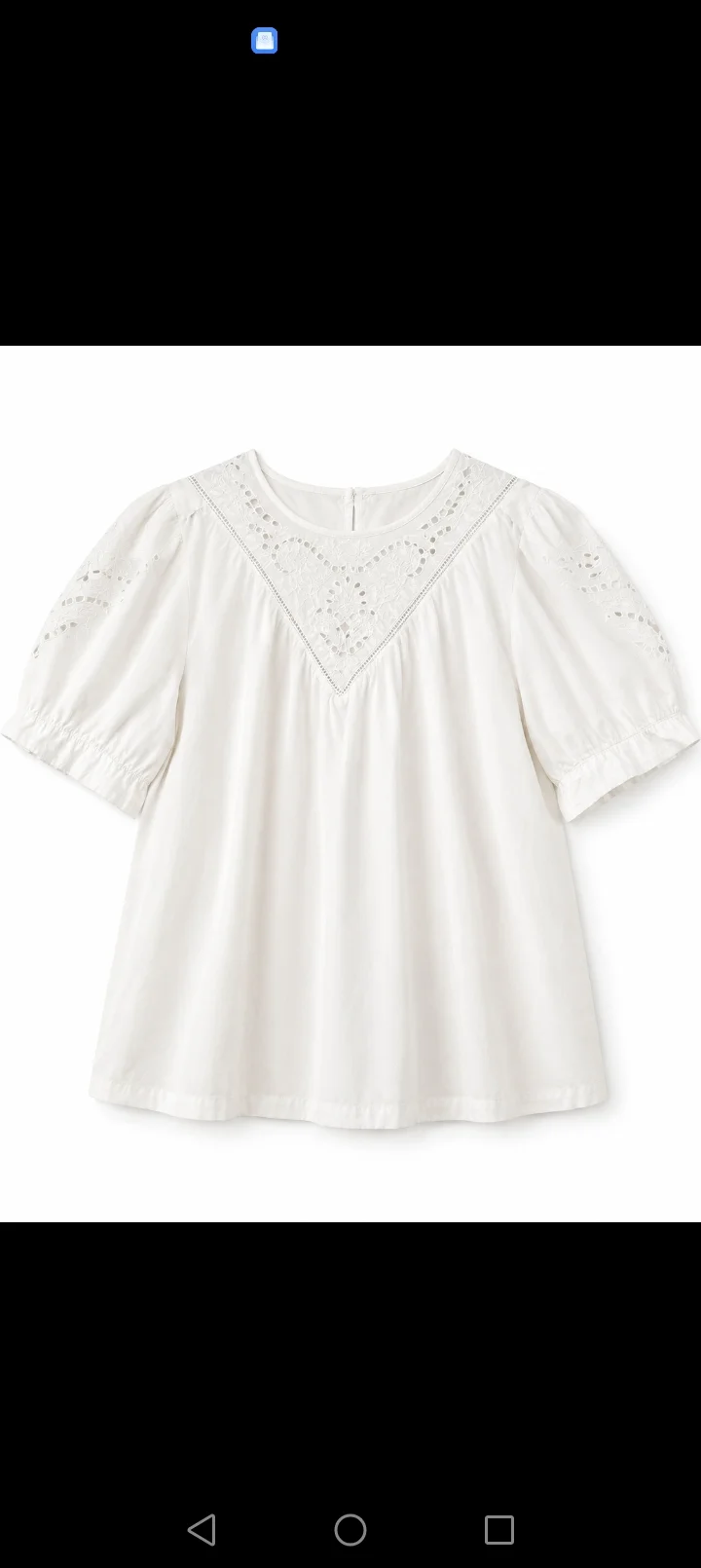 M&s brodraie anglaise white blouse puffy sleeves relaxed fit size 14