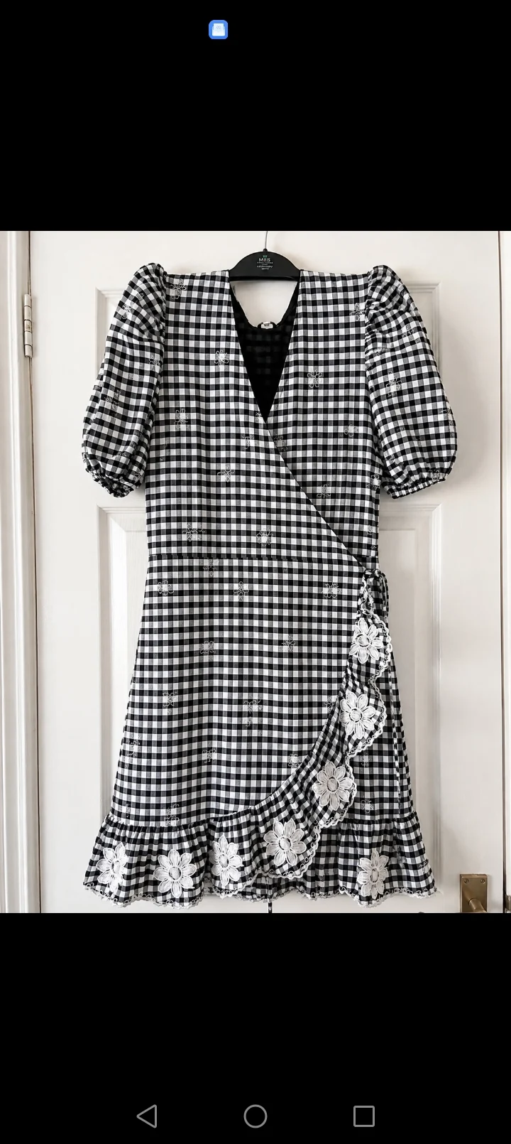River island gingham short cross over dress size 12