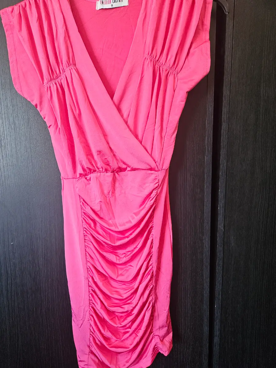 Womens mini dress, pink, size 8