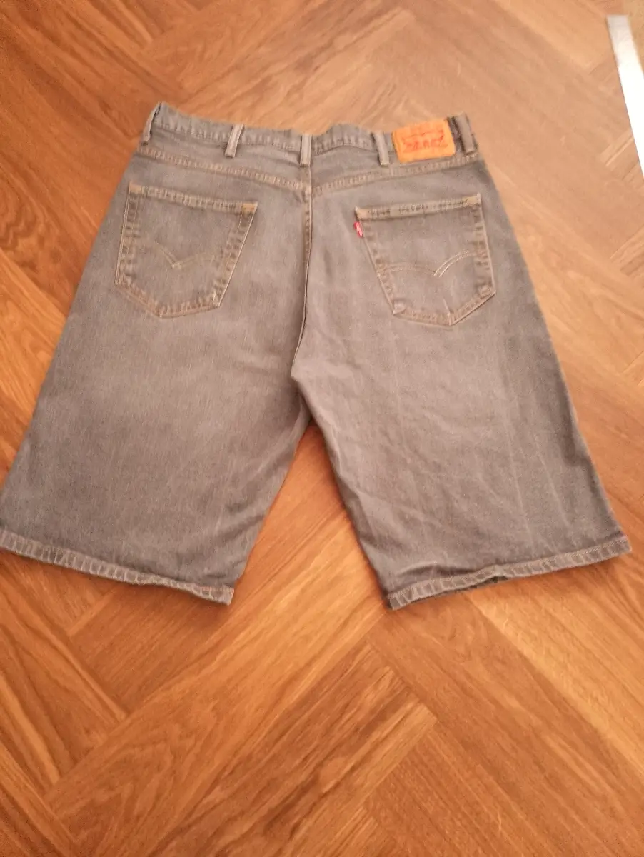 Levi's 569 Loose Straight Grey Denim Bermuda Shorts W38 Men's