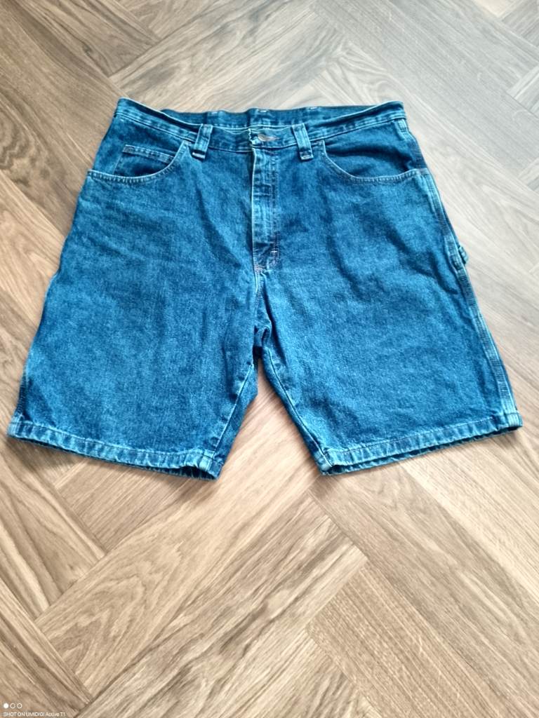 Wrangler Carpenter Denim Shorts W36 Blue Workwear Y2K