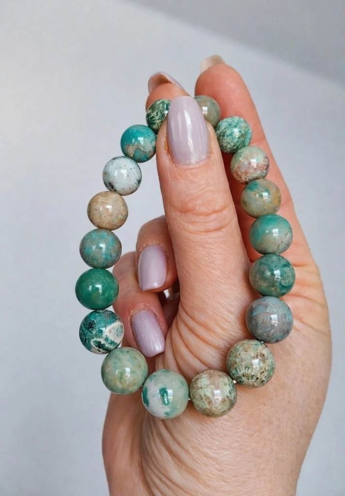Coral Jade bracelet made natural stones