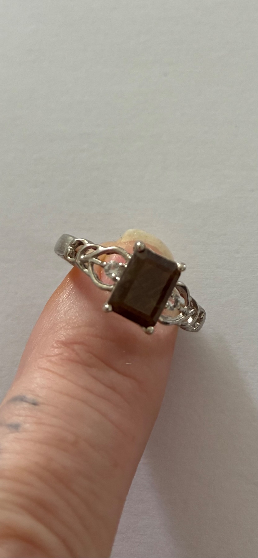 Copper sapphire, white Topaz ring