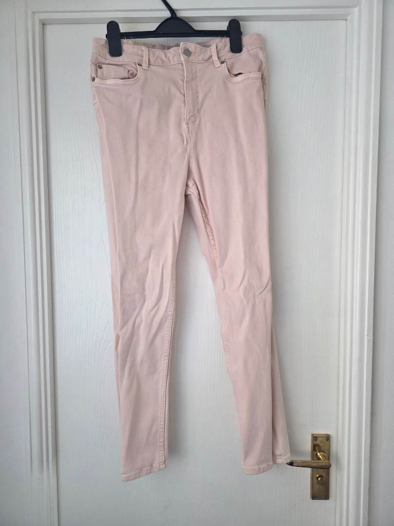new look lift & shape pink skinny jeans UK 14