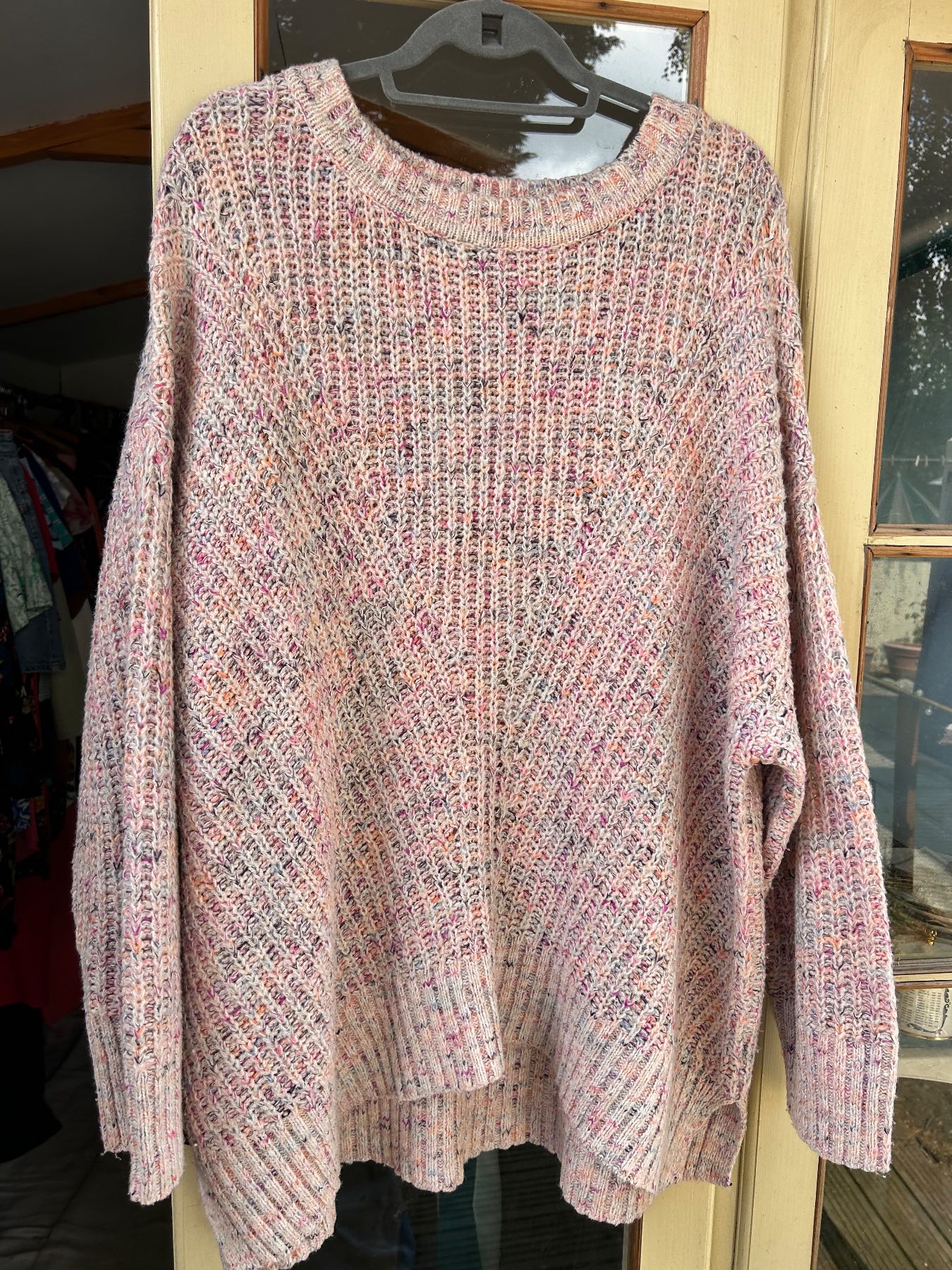Nutmeg Pink Multicolour Speckled Knit Crew Neck Pullover Jumper Size 24