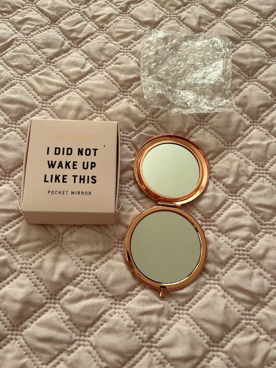 Brand new in box rose gold compact mirror