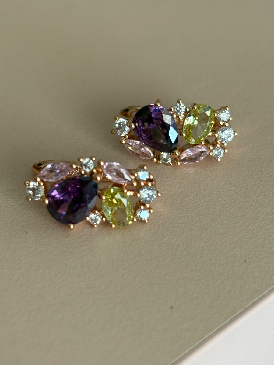 Rose gold crystals earrings