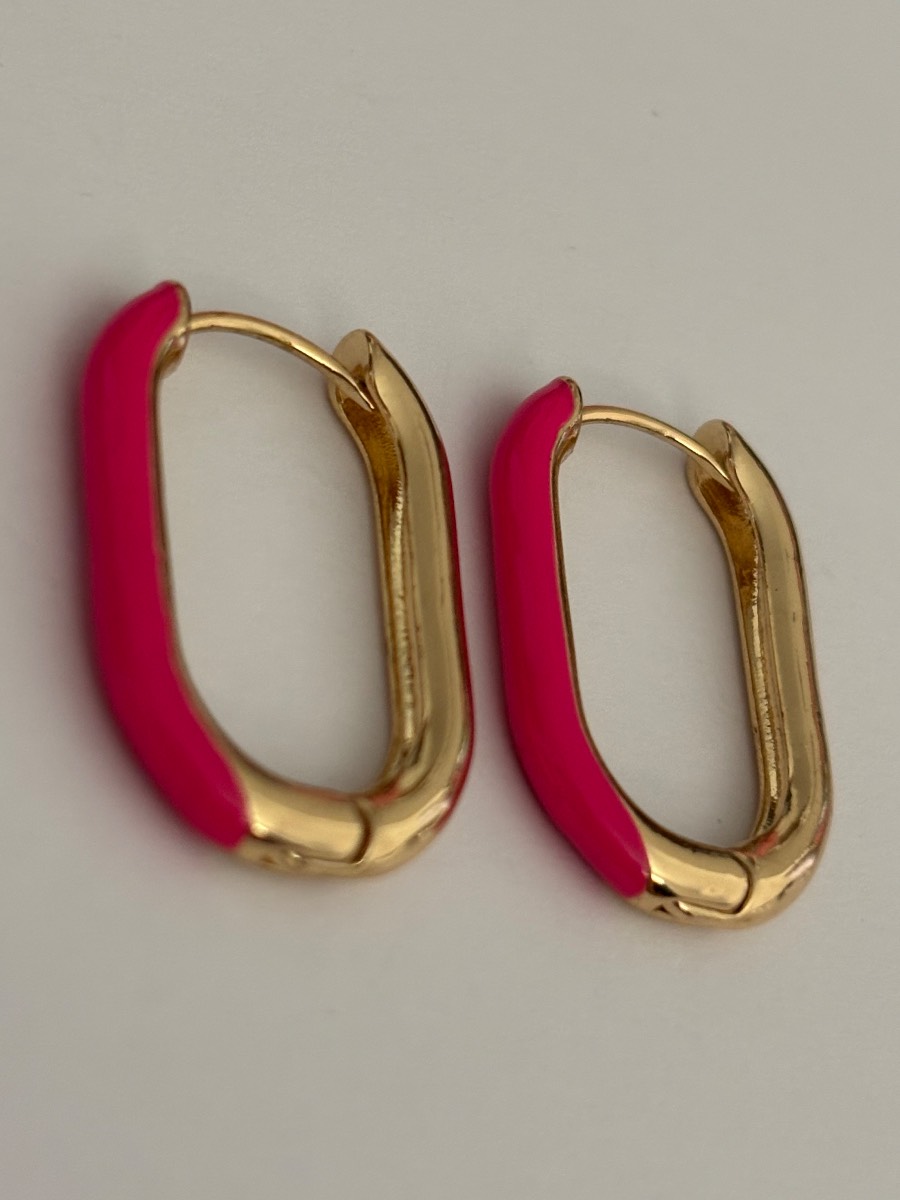Earrings pink enamel