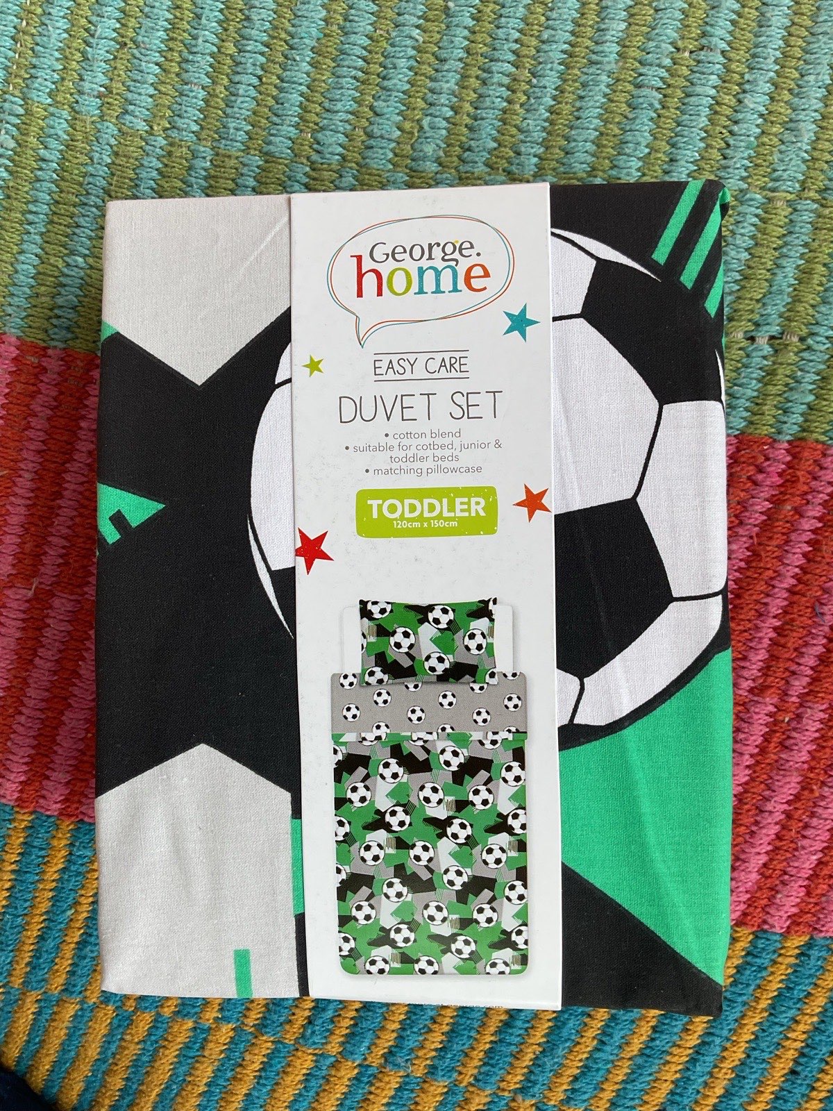 George Easy Care Football Toddler Duvet Set .