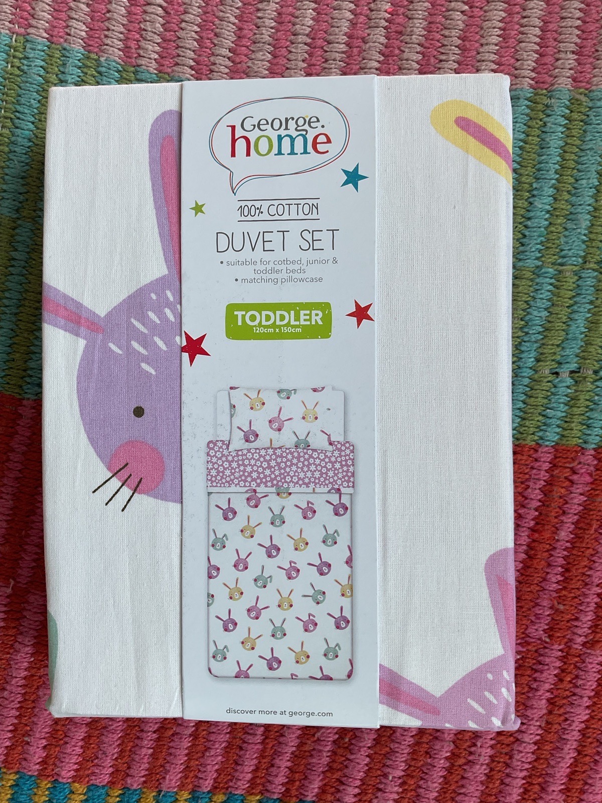 George Pink Animal Print Toddler Duvet Set .