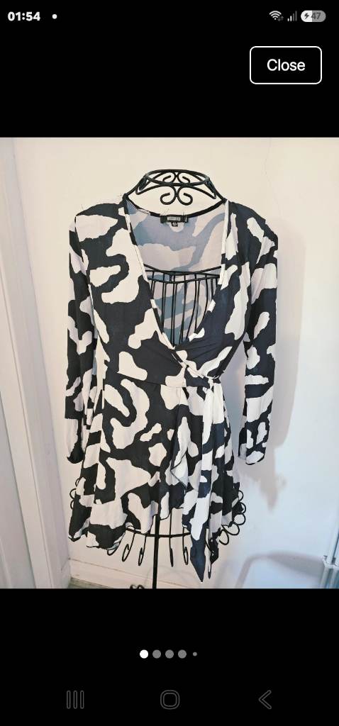 Missguided black and white abstract print dress
