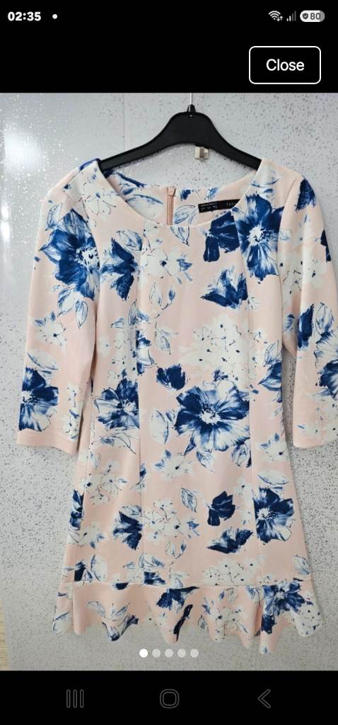 Zara basic floral shift dress size 8
