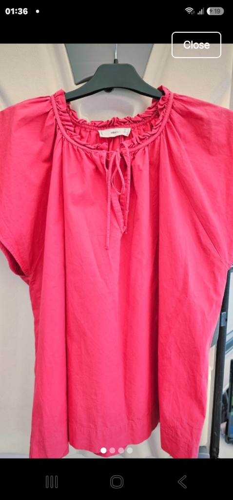 Mango MNG pink/coral blouse size medium
