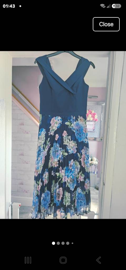 Oasis long pleated dress size 8