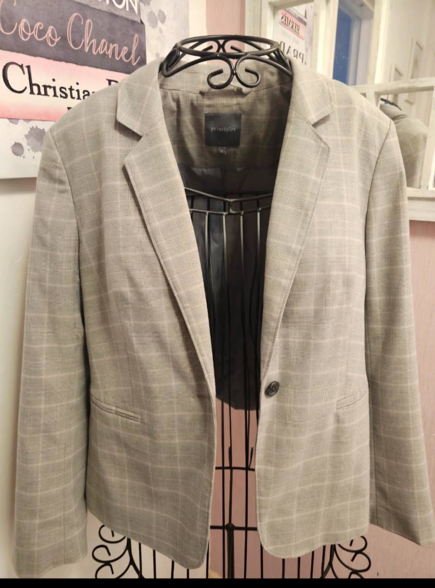 Principles grey /beige check blazer
