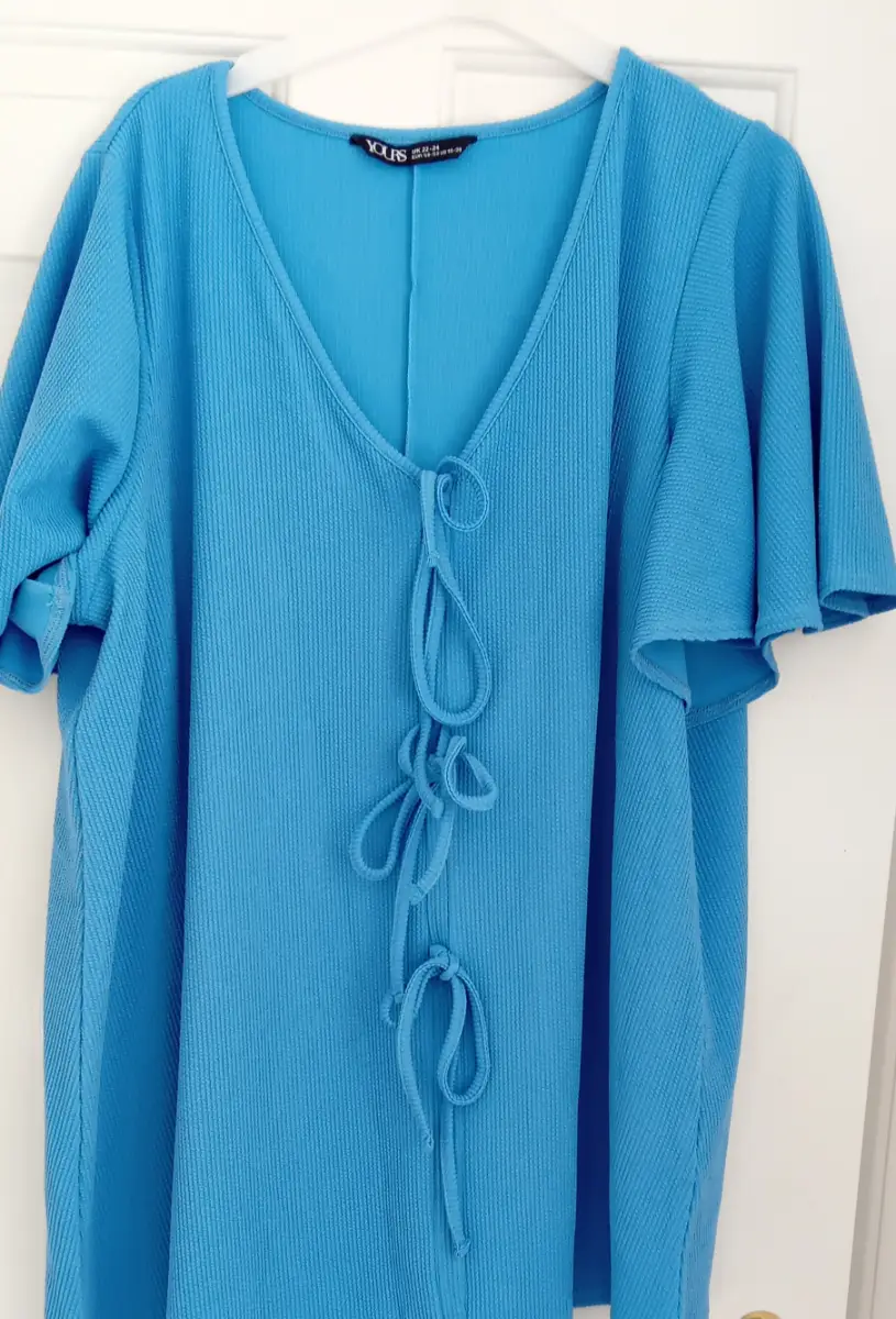 Gorgeous blue bow detail top. Size 22/24