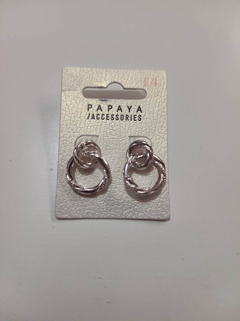 Papaya double knot stud earrings
