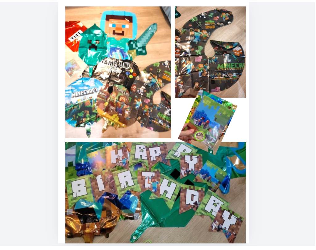 Minecraft 6th Birthday Decoration Party Pack - Boys, Girls Gamers Party supplies