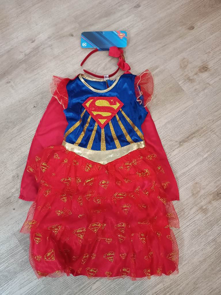 Tu dc supergirl fancy dress costume for 7-8yrs