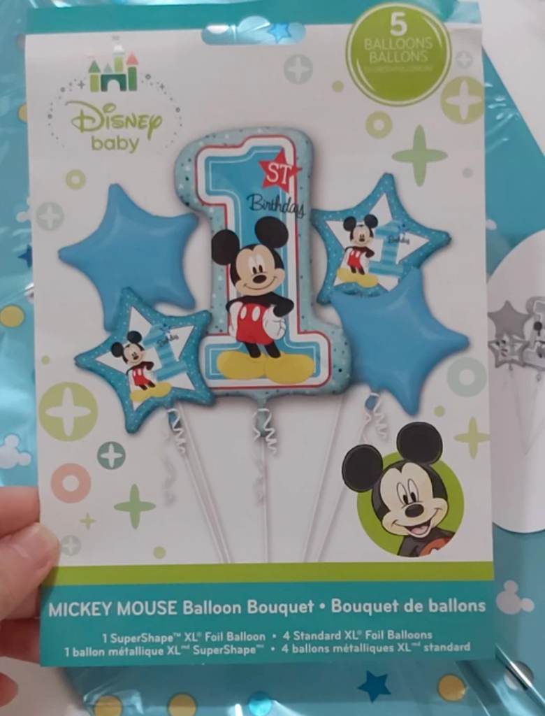 Disney Mickey Mouse 1st Birthday 5-Piece Balloon Bouquet – Blue Star Balloons