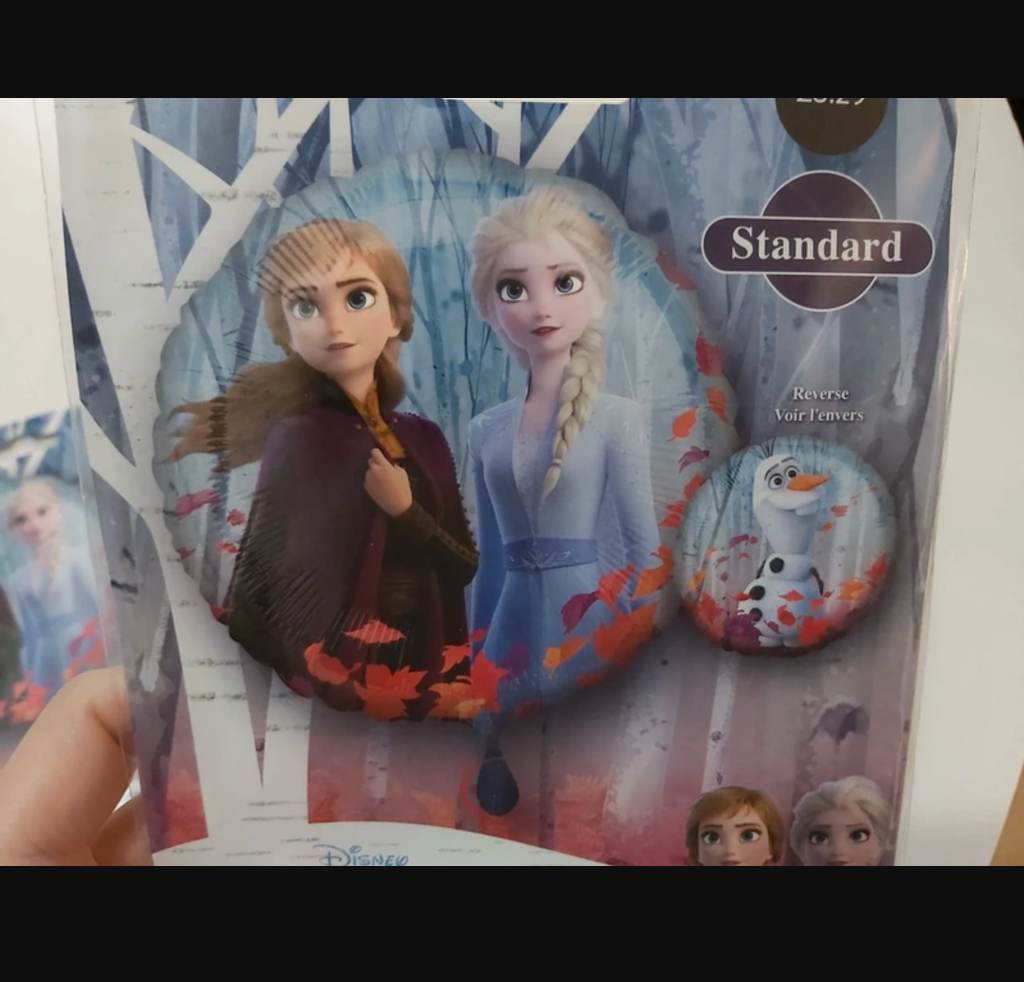 2 Pack Frozen Double Sided Round Foil Balloons, Elsa, Anna and Olaf Printed foils, party balloons