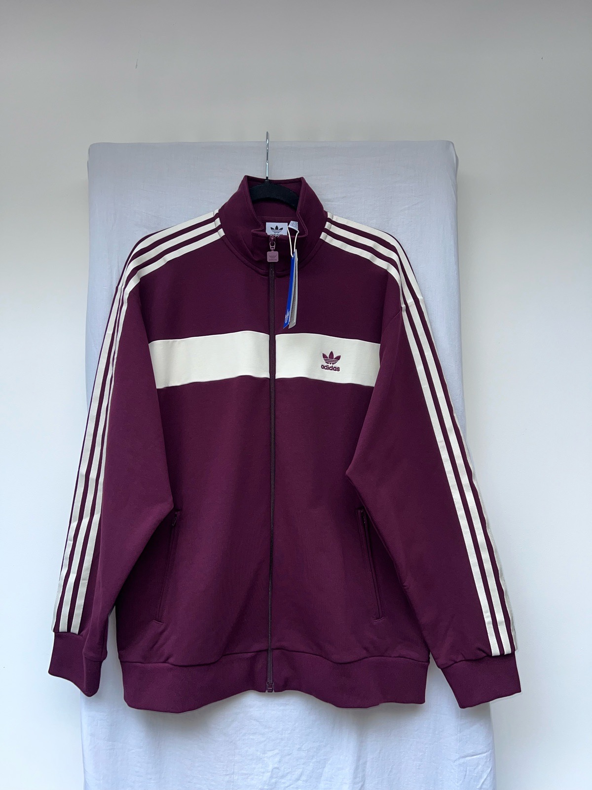 Adidas Women’s Maroon Colorblock Track Jacket size UK M 12-14 Brand New with Tags