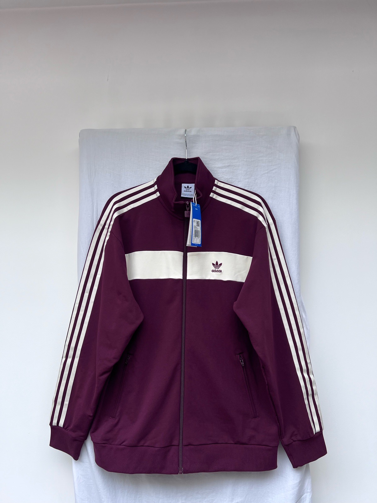 Adidas Women’s Maroon Colorblock Track Jacket size UK S 8-10 Brand New with Tags