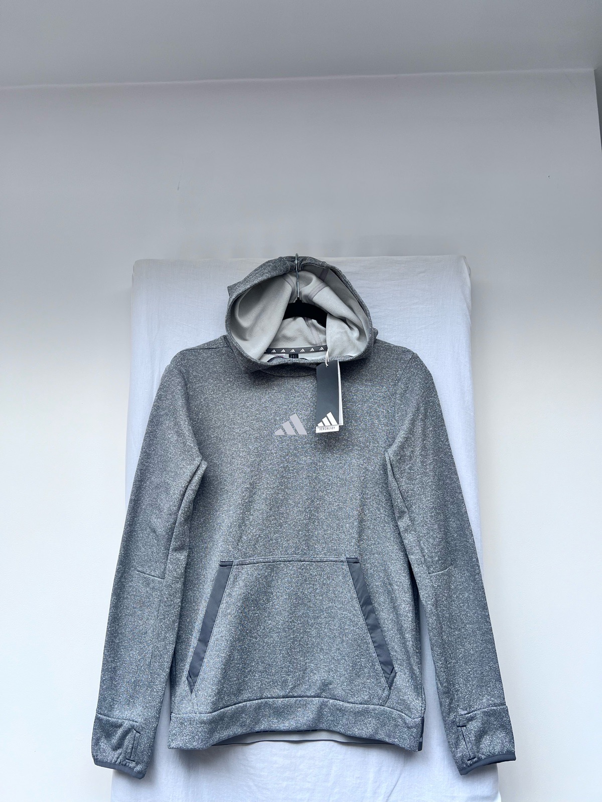 Adidas Kids Grey Fleece Hoodie size UK 11-12Y Brand New with Tags