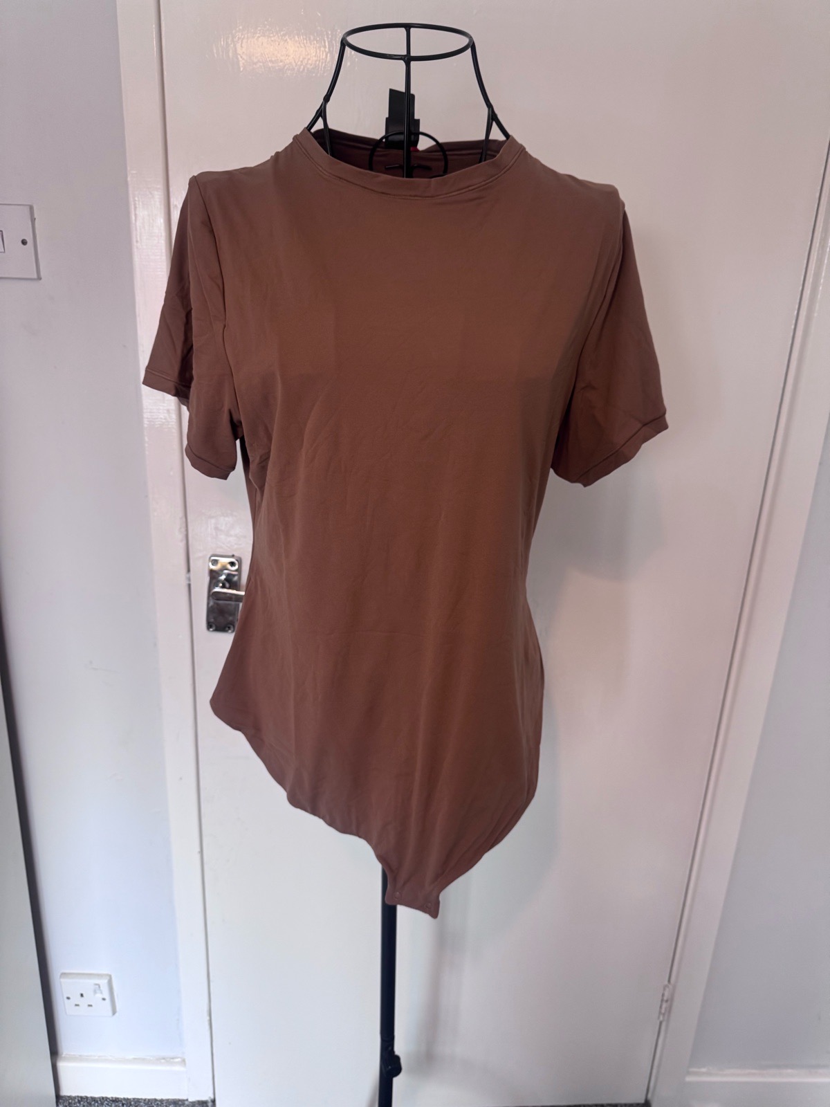 NWT MagiSculpt Short Sleeve Bodysuit Shapewear Tan Brown UK 22