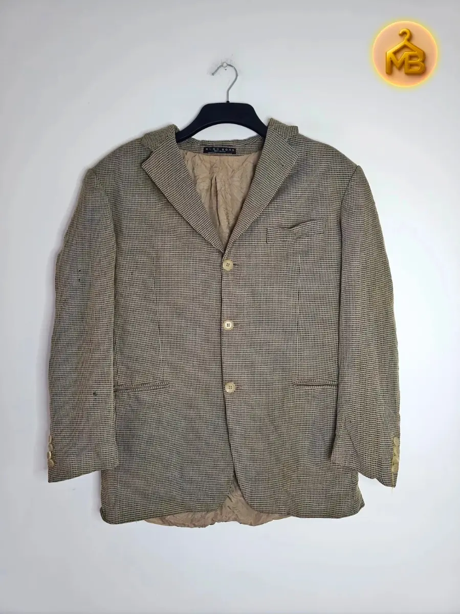 Hugo Boss for Saks Fifth Avenue Blazer 40" Chest Silk Wool Made in USA Beige