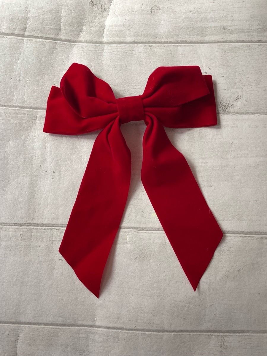 Red velvet hair bow