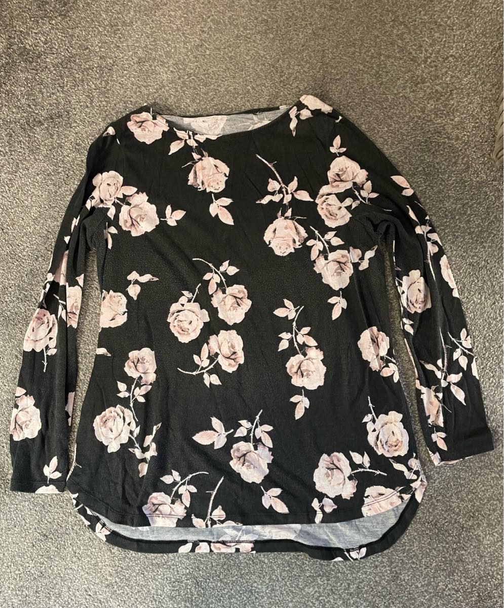 Ladies black floral top