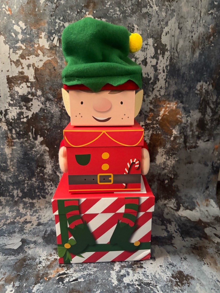 Plush Elf Christmas stackable boxes
