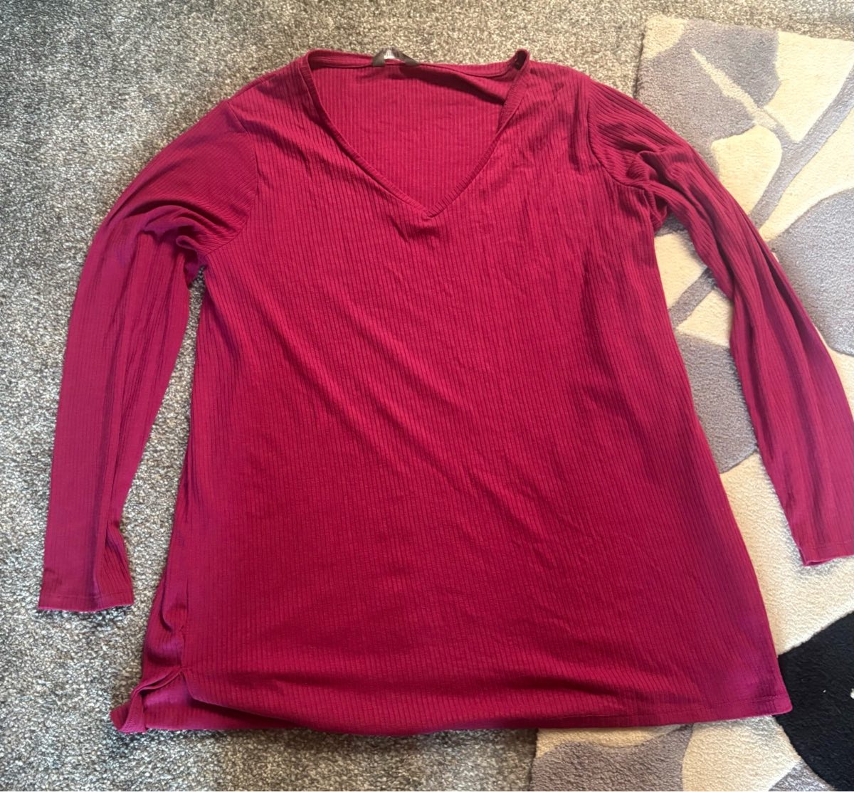 Ladies pink ribbed top