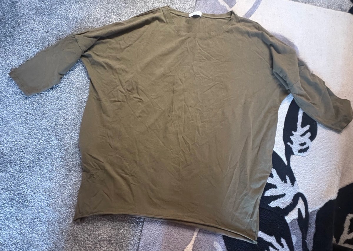 Ladies khaki t shirt 3/4 sleeve