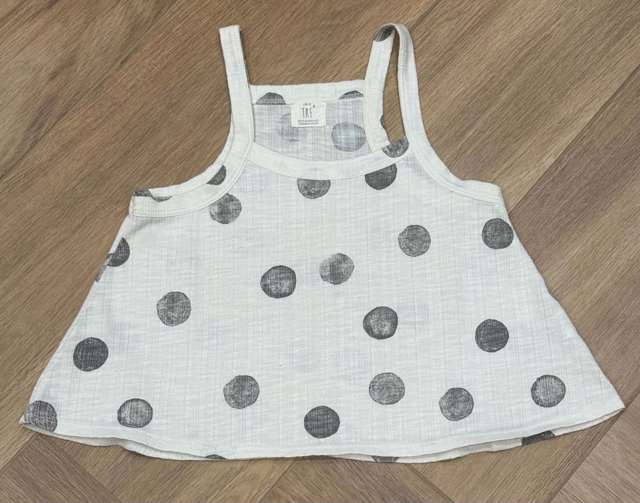Zara TRF cream polka dot sleeveless vest top
