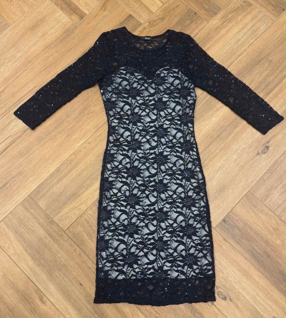 Quiz woman’s navy lace bodycon midi dress