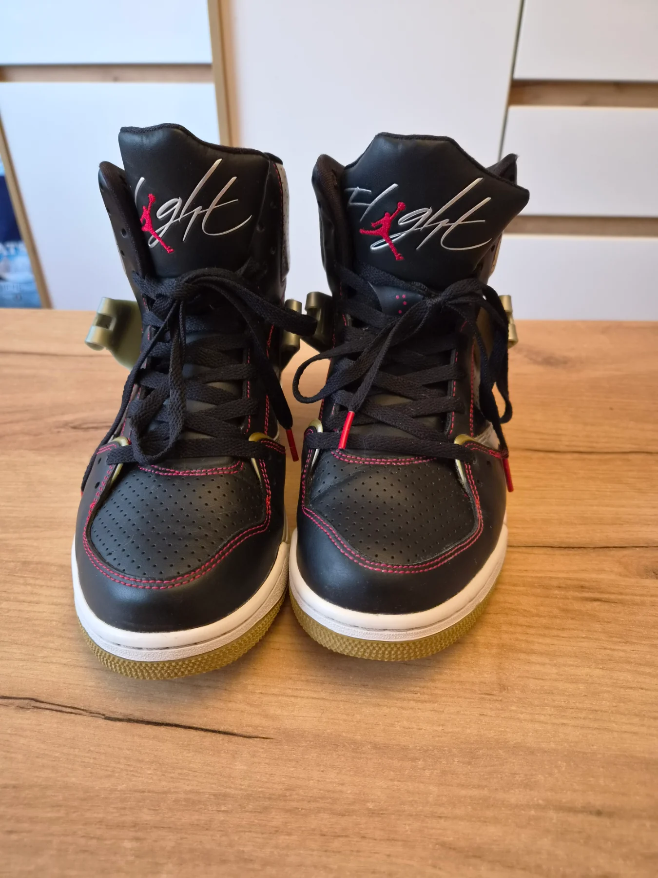 Nike Air Jordan Flight 45 High Black Gym Red Sneakers UK 7 / EUR 41