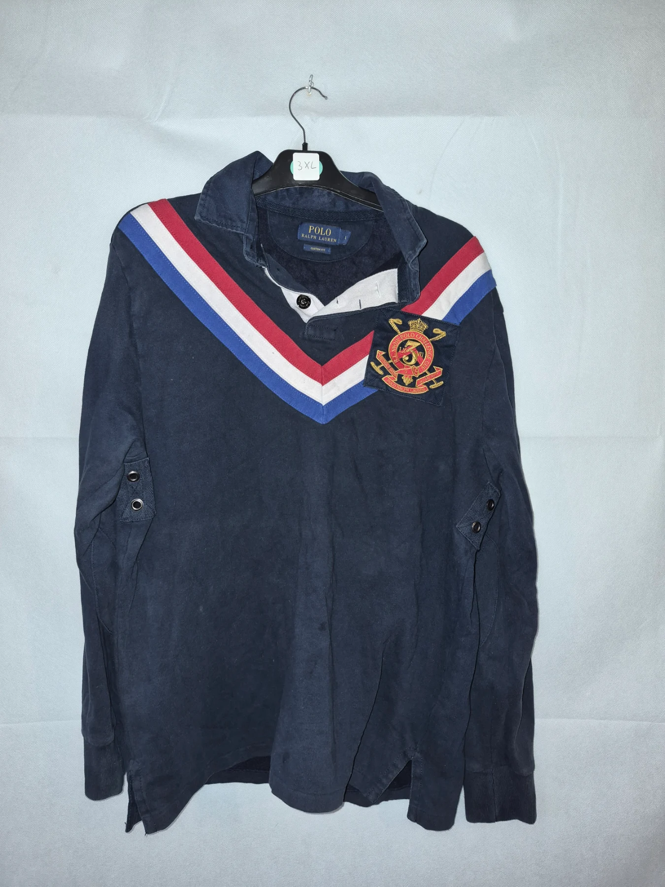 Polo Ralph Lauren Fleece Lined Rugby Top Custom Fit Size Large