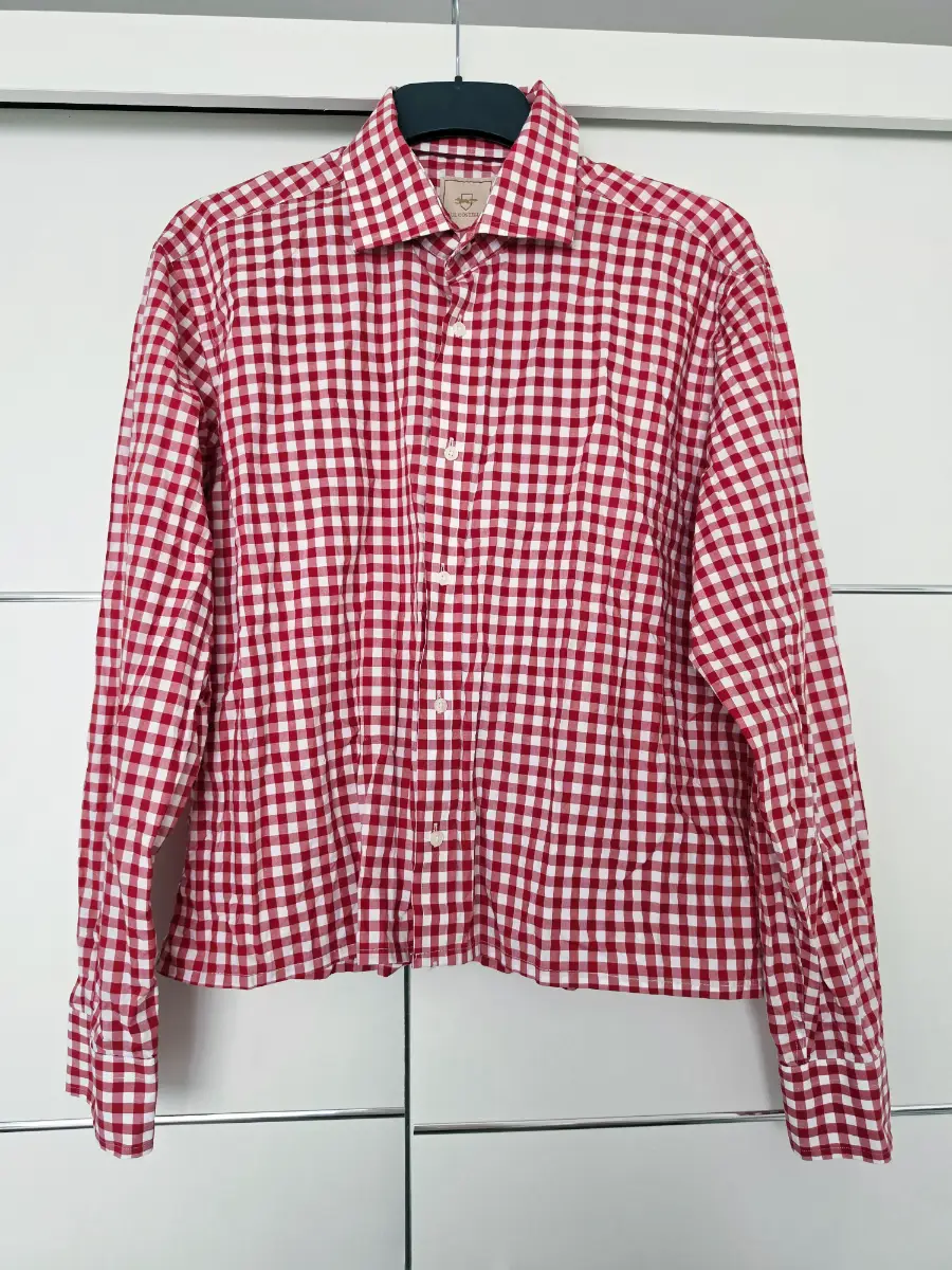 Paul Costelloe Mens Red Gingham Check Shirt – 16.5” Collar Men’s Size L / XL