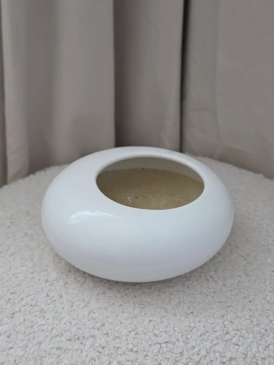 M&S Scented Candle White Ceramic Bowl Made in Portugal New